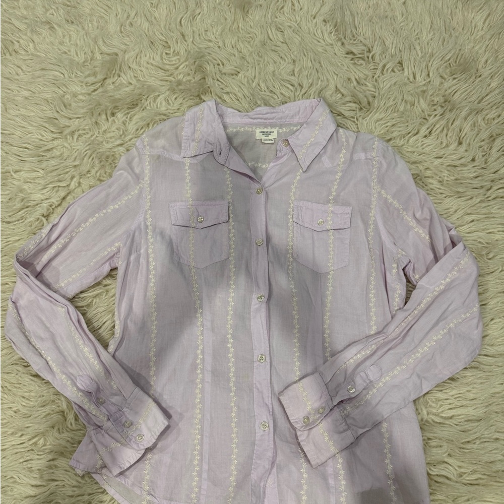 American Eagle Outfitters Lavender Button Down Shirt